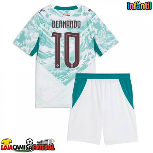 Camisa de Futebol Portugal Bernardo Silva #10 Equipamento Secundário Infantil Mundo 2026 Manga Curta (+ Calças curtas)
